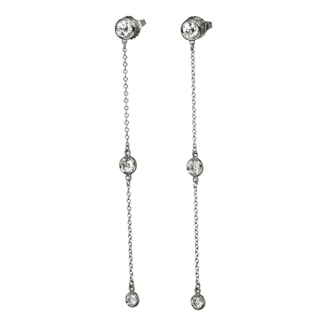 Tiffany & Co. By the Yard Drop Diamond Earrings, Platinum (Pt) (1 of 15)