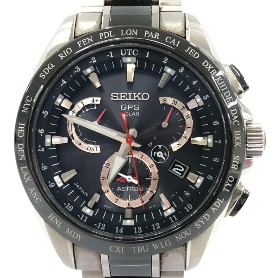 SEIKO Astron GPS Solar Watch SBXB041 Black Silver Titanium Ceramic Men's: --- Catalog ---Category: SizeWrist Size: 18.5cm / 7.28''Case Diameter: 45mm / 1.77''Category: DesignType: WristwatchGender: MenColor (Dial): BlackMaterial (Band): Ceramic, TitaniumMaterial (Case): Cer