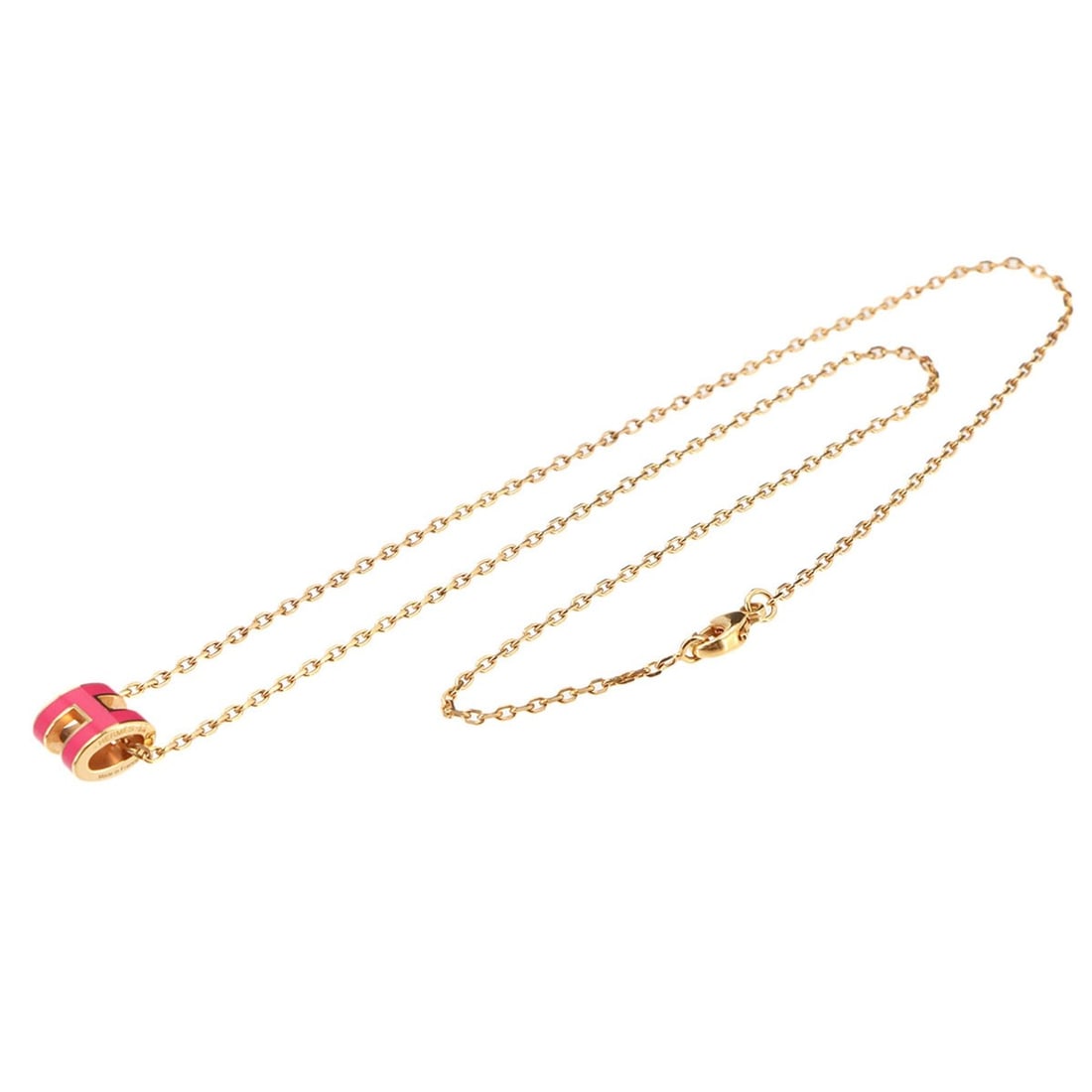 Hermes Mini Pop H Necklace, Rose Gold: --- Catalog ---Category: SizePendant Size: 9mm x 7mm / 0.35'' x 0.27''Neck Circumference: 40 cm / 15.74''Category: DesignColor: Pink, Rose goldGender: WomenNecklace Type: NecklaceCategory: GeneralBran