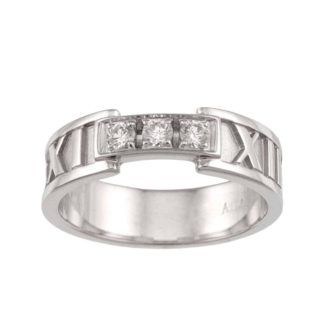 Tiffany & Co. Atlas 1 Diamond Ring, 18K White Gold (750): --- Catalog ---Category: SizeJP Size: 11.5US Size: 6Category: DesignType: Band ringGender: WomenMaterial: White gold (18K)Category: GeneralBrand: Tiffany--- Item List ---Section: ConditionRanking: Ran