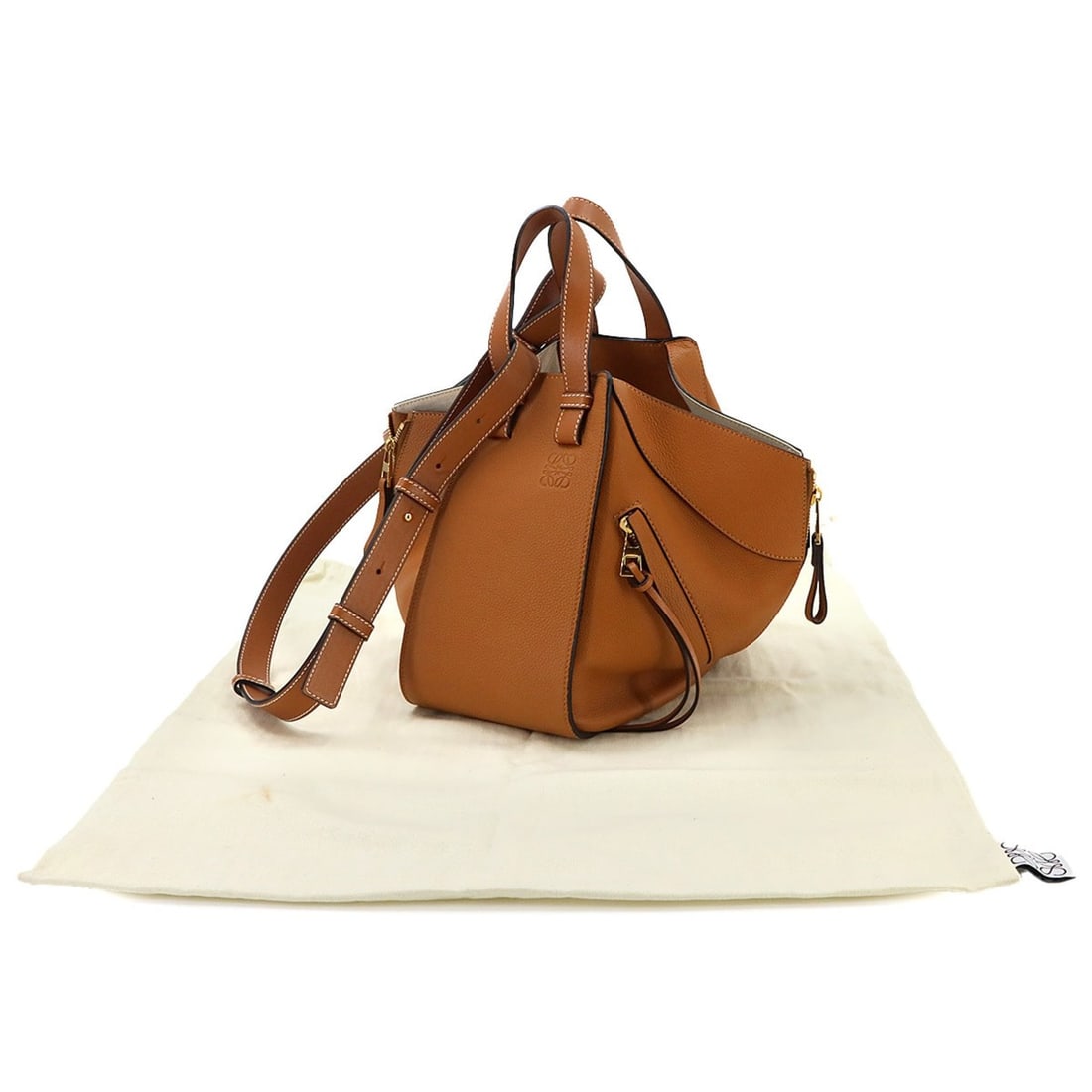 LOEWE Hammock Small 2-way Handbag/Shoulder Bag, Leather, Brown, Gold Hardware, 387.12KN60: --- Catalog ---Category: SizeSize (HxWxD): 23cm x 39cm x 28cm / 9.05'' x 15.35'' x 11.02''Category: DesignType: HandbagColor: BrownGender: WomenMaterial: Leather Category: GeneralMPN: 387.12KN60Brand: