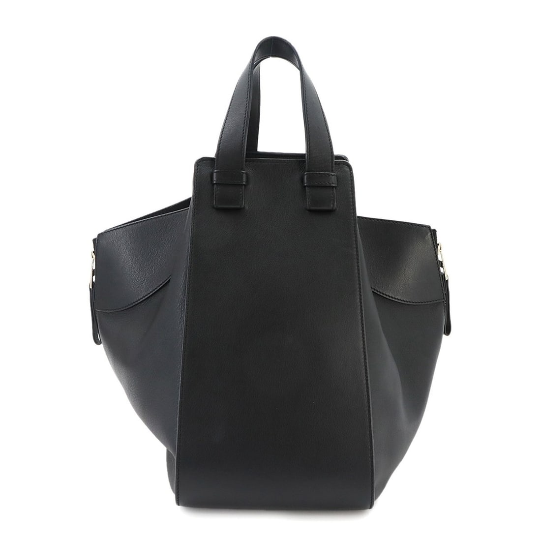 LOEWE Hammock Medium 2-way Handbag Shoulder Bag Leather Black Silver Hardware (1 of 15)