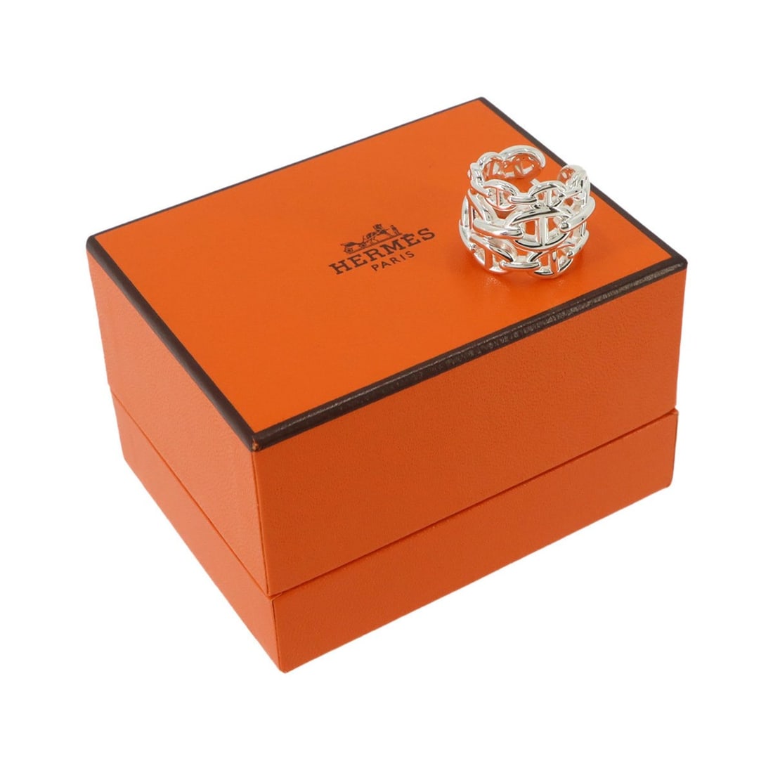 Hermes Chaine d'Ancre Enchainee GM #51 Ring, SV 925 Silver. (1 of 18)
