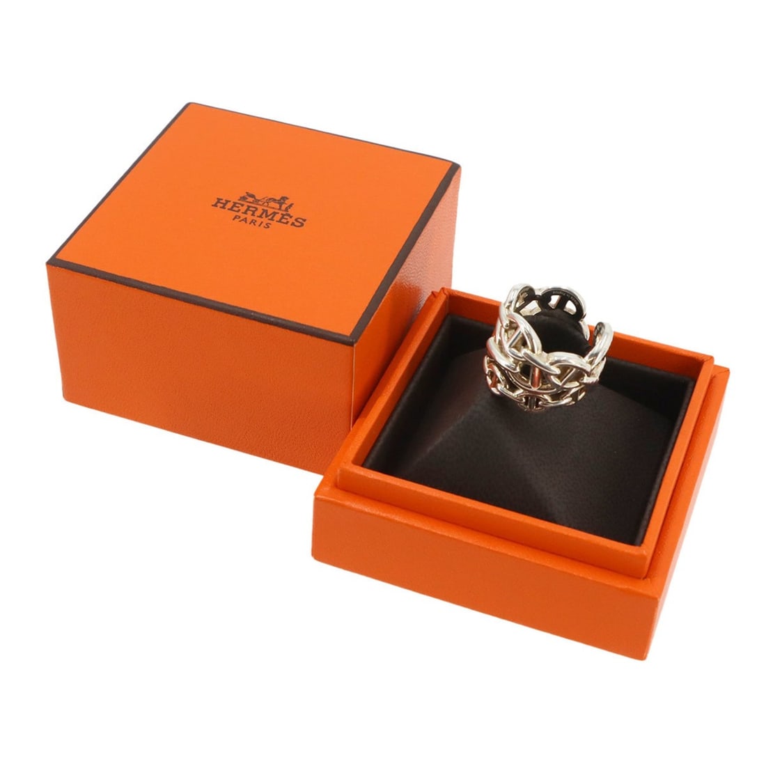 Hermes Chaine d'Ancre Enchainee GM #52 Ring SV 925 Silver (1 of 14)