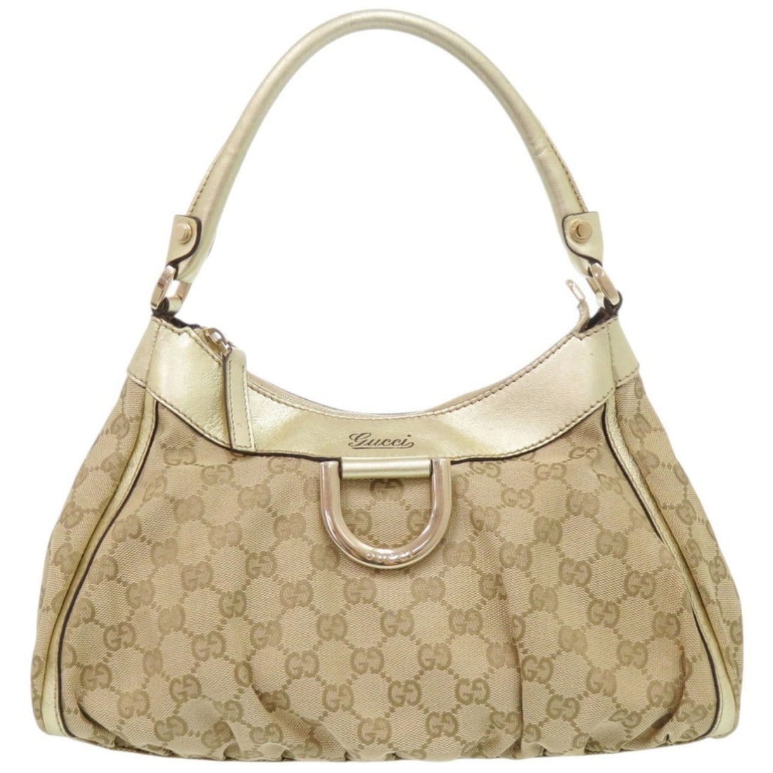 Gucci Guccissima Abbey 190525 GG Canvas Beige Gold Handbag 0132GUCCI: --- Catalog ---Category: SizeSize (HxWxD): 18cm x 32cm x 14cm / 7.08'' x 12.59'' x 5.51''Category: DesignType: HandbagColor: Beige, GoldGender: WomenMaterial: GG canvas Category: GeneralMPN: 190525Bra