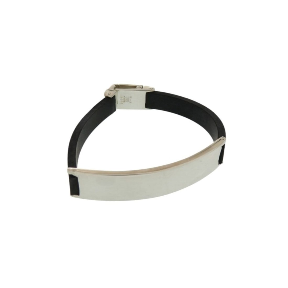 Gucci SV925 Plate x Rubber Silver 925 Black Bracelet 0425GUCCI: --- Catalog ---Category: SizeLength: 18cm / 7.08''Category: DesignType: Charm braceletColor: Black, SilverGender: WomenMaterial: Rubber, Silver 925Category: GeneralBrand: GucciCountry of Origin: Italy