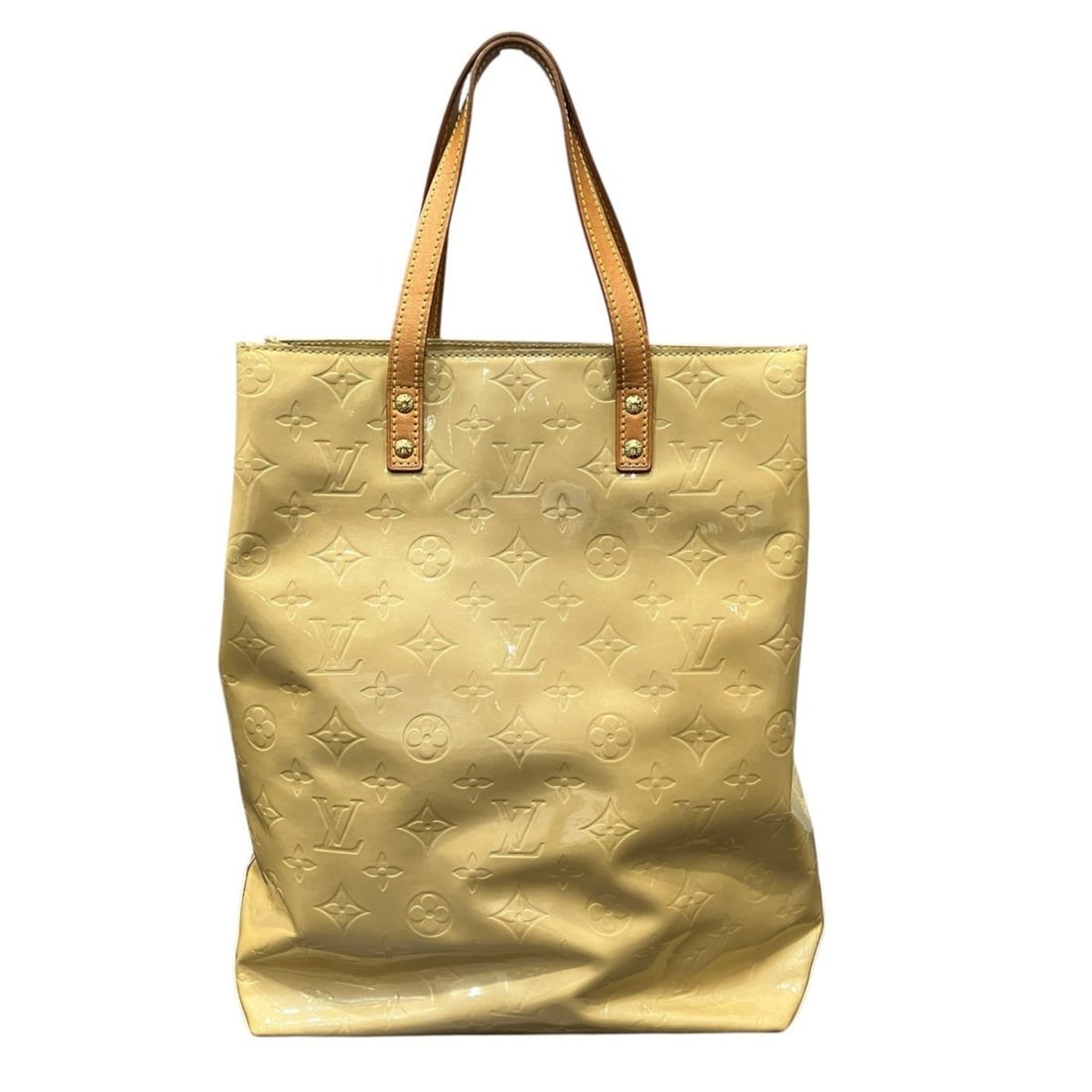 Louis Vuitton LOUIS VUITTON Lead MM Handbag Vernis Patent Leather M91141: --- Catalog ---Category: SizeSize (HxWxD): 33cm x 25cm x 11cm / 12.99'' x 9.84'' x 4.33''Category: DesignType: HandbagColor: BeigeGender: WomenMaterial: Patent leather Category: GeneralMPN: M91141Bran