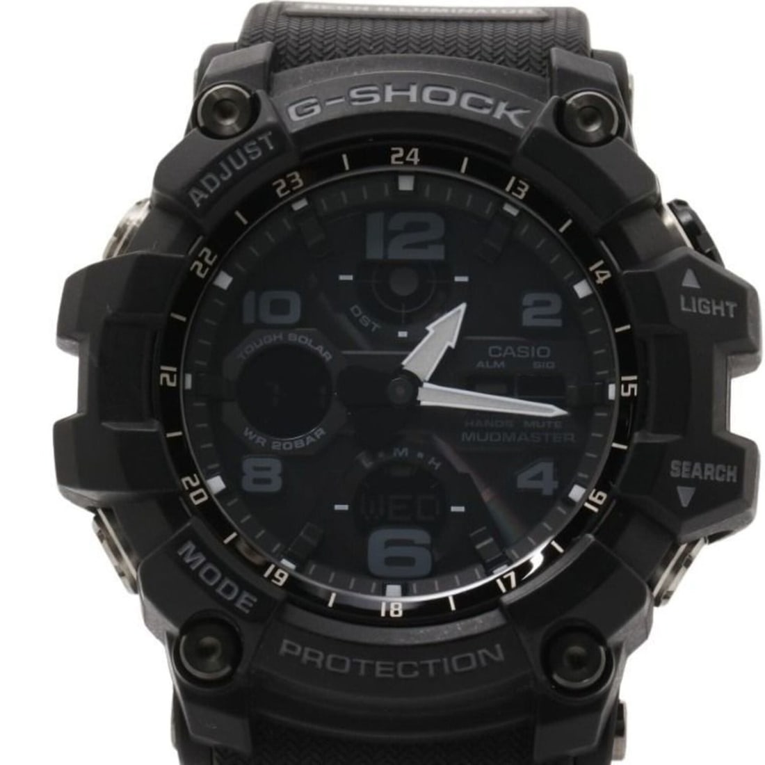 CASIO G-SHOCK MASTER OF G-LAND MUDMASTER GWG-100-1AJF Black Stainless Steel Resin Men's Watch: --- Catalog ---Category: SizeWrist Size: 14.5cm - 21.5cm / 5.7'' - 8.46''Case Diameter: 54.9mm / 2.16''Category: DesignType: WristwatchGender: MenColor (Dial): BlackMaterial (Case): Stainless steelCat