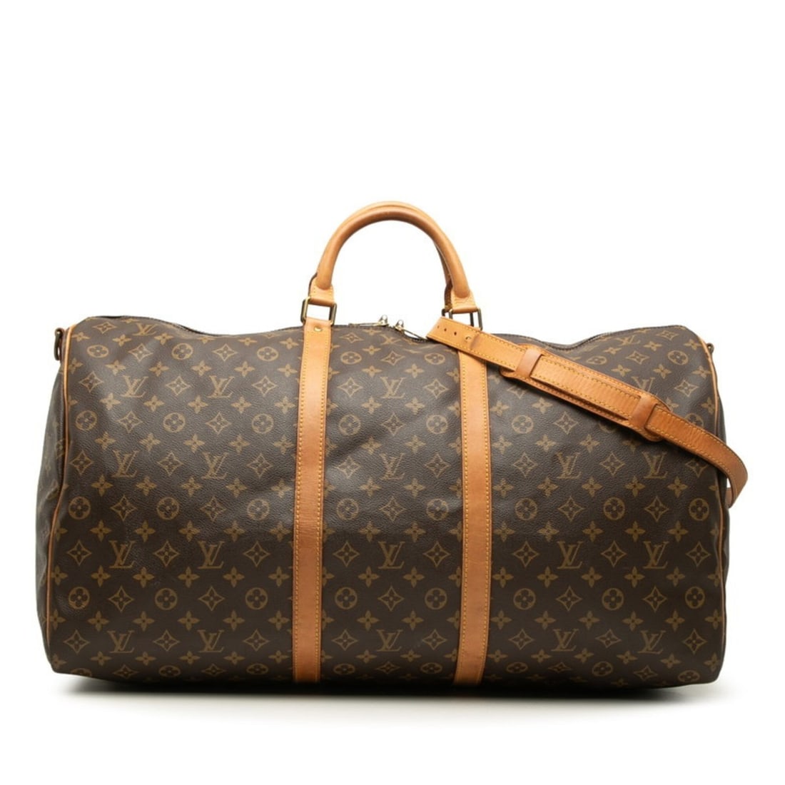 Louis Vuitton Monogram Keepall Bandoulière 60 Boston Bag Shoulder 2WAY M41412 Brown Leather Women's (1 of 18)