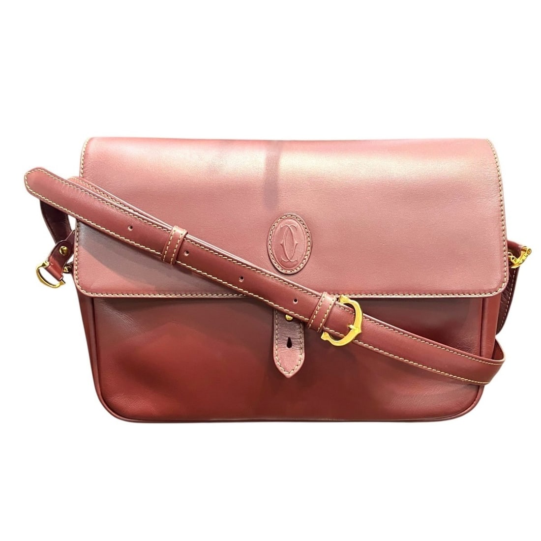 Cartier Must Line Shoulder Bag, Leather: --- Catalog ---Category: SizeSize (HxWxD): 20cm x 27cm x 6cm / 7.87'' x 10.62'' x 2.36''Strap Length: 102cm - 113cm / 40.15'' - 44.48''Category: DesignType: Shoulder bagGender: WomenClosure: FlapMater