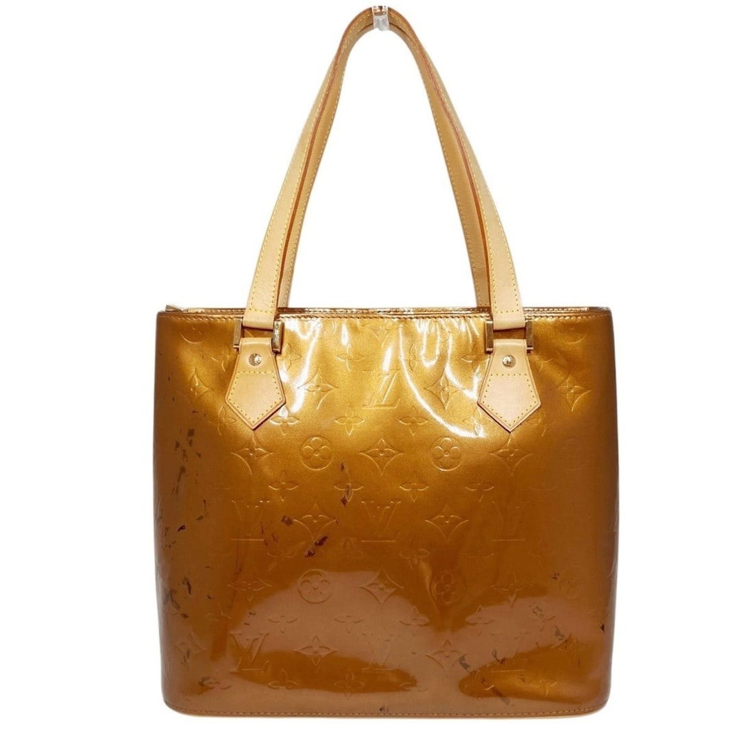 Louis Vuitton Houston Tote Bag, Vernis Patent Leather, M91122: --- Catalog ---Category: SizeSize (HxWxD): 24cm x 29.5cm x 14.5cm / 9.44'' x 11.61'' x 5.7''Handle Length: 45cm / 17.71''Category: DesignType: Tote bagColor: BronzeGender: WomenClosure: