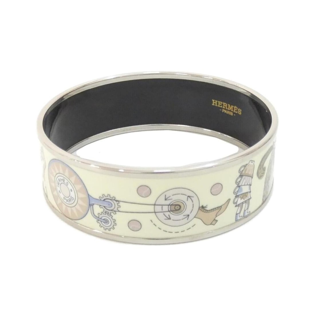 Hermes bangle: --- Catalog ---Category: SizeLength: 19.5cm / 7.67''Category: DesignType: BangleColor: BeigeGender: WomenCategory: GeneralBrand: Hermes--- Item List ---Section: ConditionRanking: Rank A Used - A few t