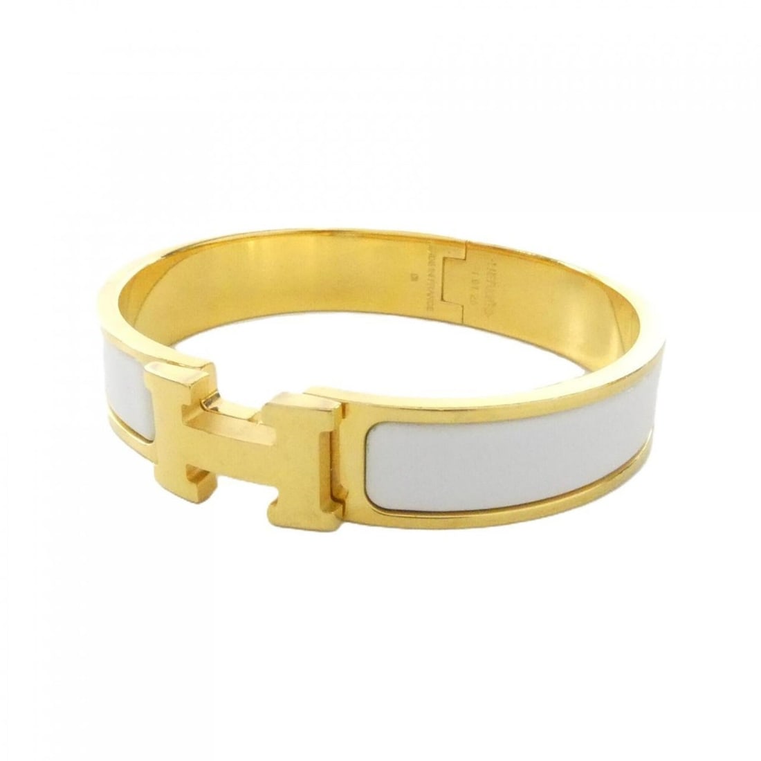 Hermes Click H PM 700001F Bracelet: --- Catalog ---Category: SizeLength: 16cm / 6.29''Category: DesignType: Charm braceletColor: WhiteGender: WomenCategory: GeneralBrand: Hermes--- Item List ---Section: ConditionRanking: Rank B Used -
