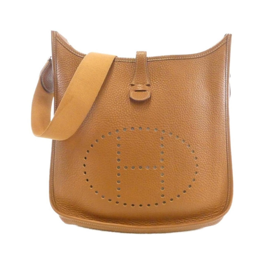 Hermes Evelyne 2 PM 043768CK Shoulder Bag: --- Catalog ---Category: SizeSize (HxWxD): 29cm x 28cm x 8cm / 11.41'' x 11.02'' x 3.14''Category: DesignType: Shoulder bagColor: GoldGender: WomenMaterial: Taurillon clemence leather Category:
