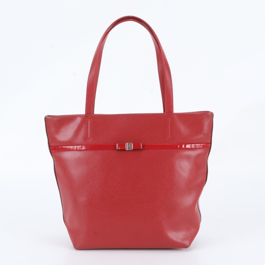 Salvatore Ferragamo Vara Ribbon Leather Tote Bag Shoulder Handbag for Women: --- Catalog ---Category: SizeSize (HxWxD): 25cm x 22cm x 12cm / 9.84'' x 8.66'' x 4.72''Category: DesignType: Handbag, Shoulder bag, Tote bagColor: Red colorGender: WomenMaterial: Leather Category: Ge