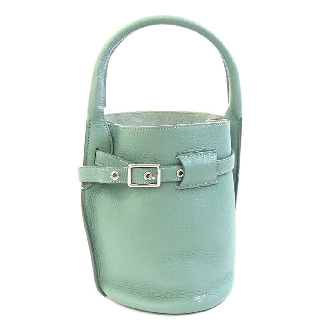 Celine handbag, big bag, bucket, nano, 187243, sage green leather, one handle, women's, CELINE: --- Catalog ---Category: SizeSize (HxWxD): 20cm x 15cm x 15cm / 7.87'' x 5.9'' x 5.9''Category: DesignType: HandbagColor: GreenGender: WomenMaterial: Leather Category: GeneralMPN: 187243Brand: CelineC