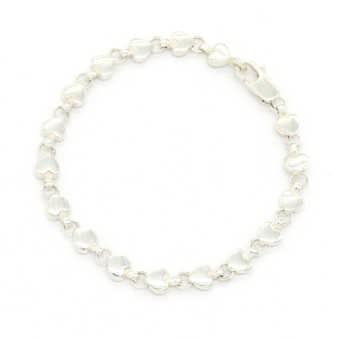 Tiffany & Co. Puff Heart Bracelet, Sterling Silver 925, Vintage, Ladies'.: --- Catalog ---Category: SizeLength: 17.5cm / 6.88''Category: DesignType: Charm braceletColor: SilverGender: WomenMaterial: Sterling silver 925Category: GeneralBrand: Tiffany--- Item List ---Section: 
