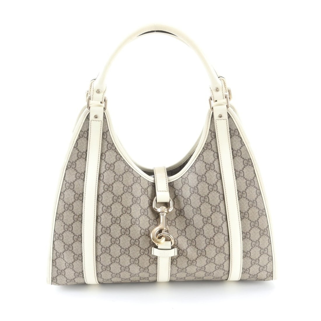 Gucci GG Supreme Jackie 203494 Leather Tote Bag Shoulder Handbag for Women: --- Catalog ---Category: SizeSize (HxWxD): 21cm x 37cm x 10cm / 8.26'' x 14.56'' x 3.93''Category: DesignType: Handbag, Shoulder bag, Tote bagColor: Brown, IvoryGender: WomenMaterial: Leather , Coated