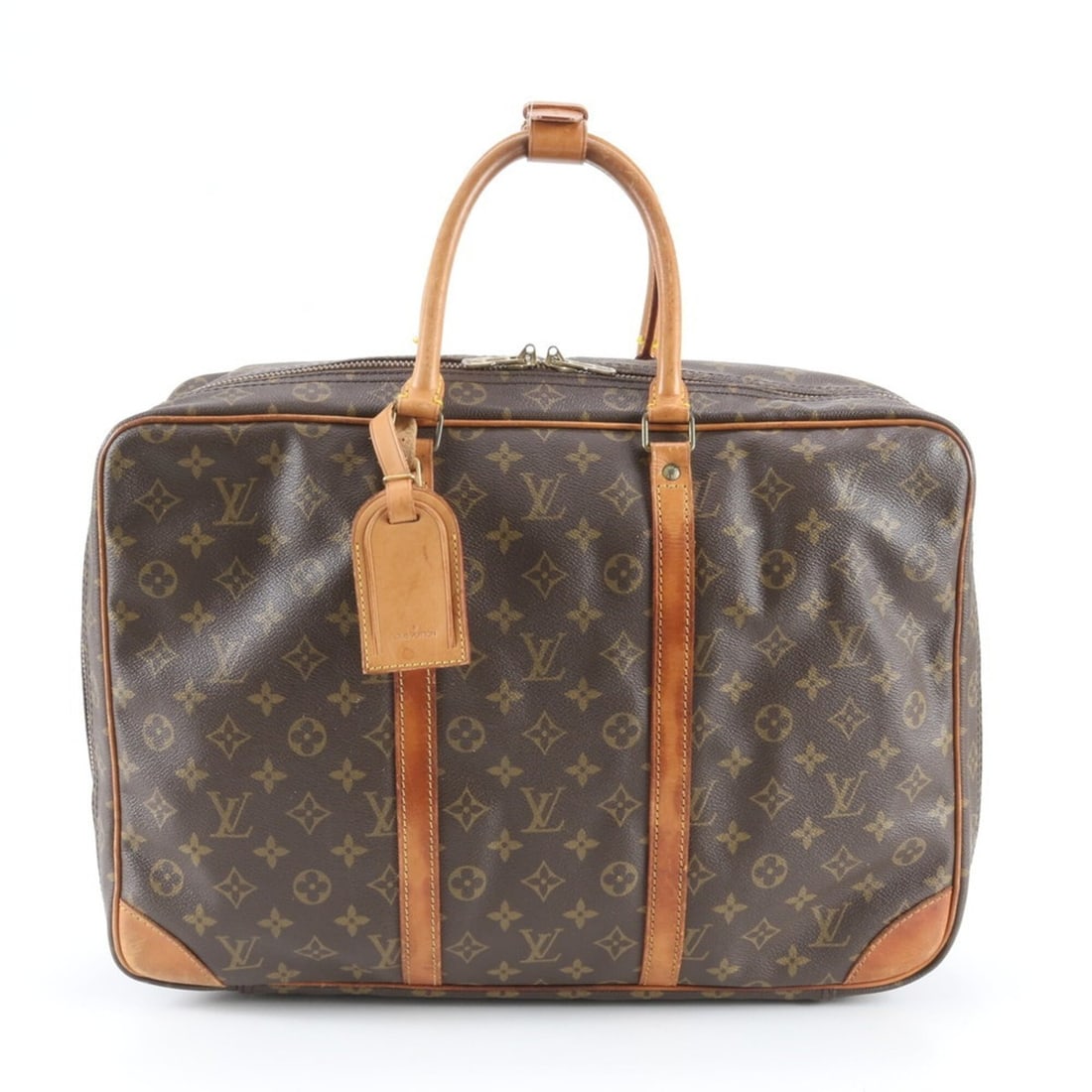 Louis Vuitton Monogram Sirius 45 M41408 Leather Boston Bag Tote Carry-on for Men: --- Catalog ---Category: SizeSize (HxWxD): 30cm x 41cm x 11cm / 11.81'' x 16.14'' x 4.33''Category: DesignType: Boston bag, Tote bagColor: BrownGender: MenMaterial: Leather , Coated canvas Category: G