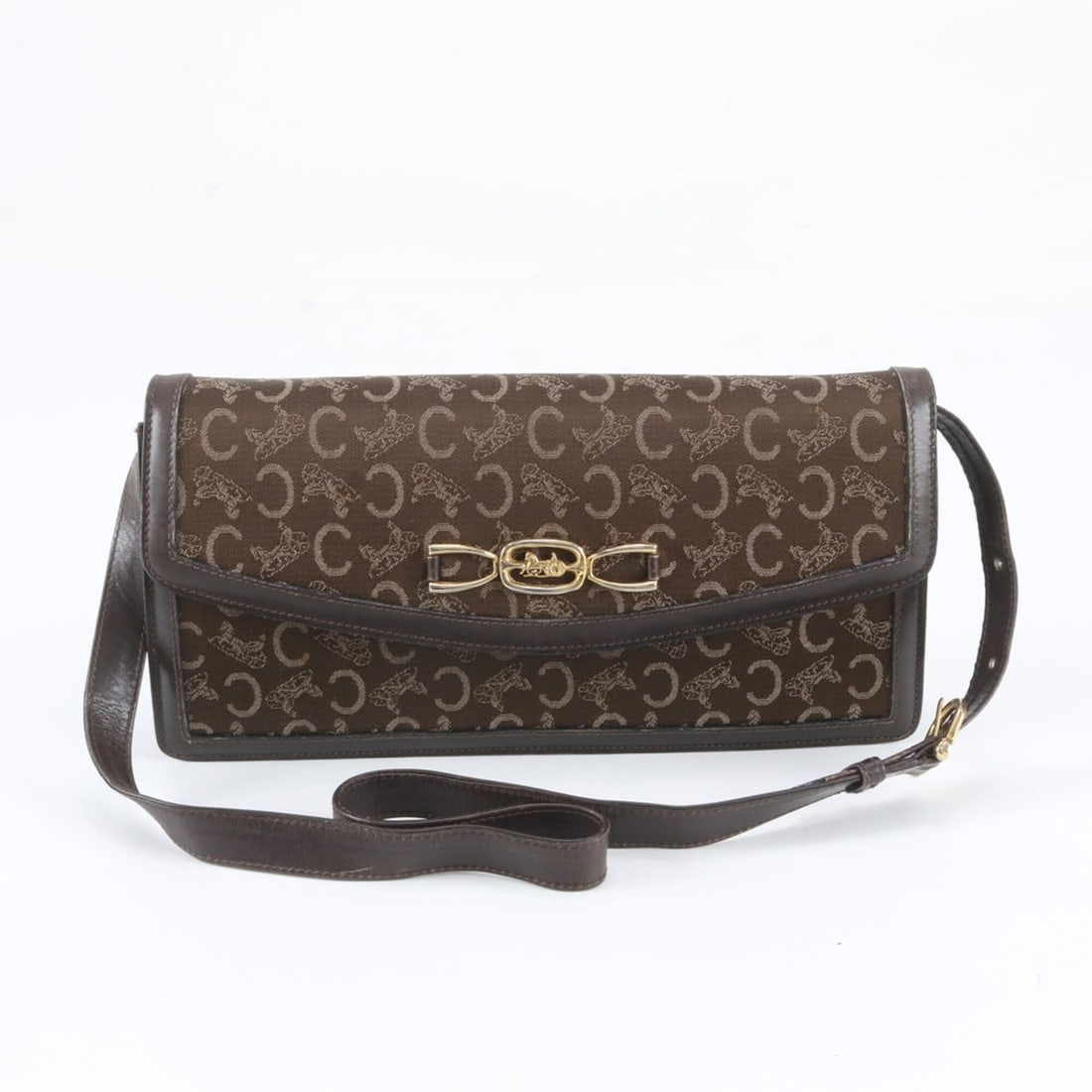 Celine Sulky C Carriage Hardware Leather 2-Way Shoulder Bag Clutch Handbag for Women (1 of 10)