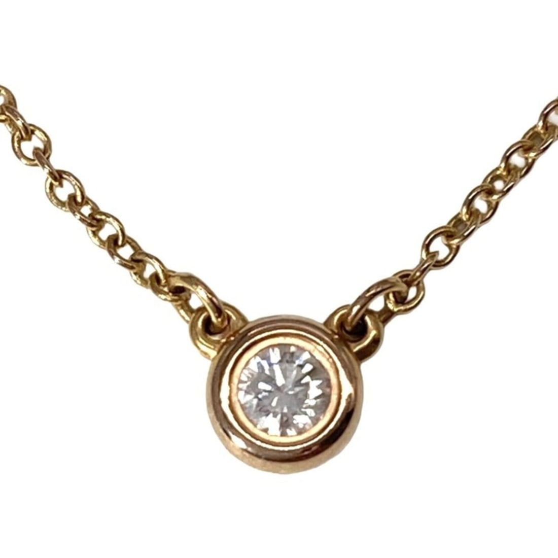 Tiffany & Co. By the Yard Single Diamond Necklace, 18K Pink Gold, 2.2g, 41cm, Women's.: --- Catalog ---Category: SizeWeight: 2.2g / 0.07oz.Pendant Size: 4mm x 4mm / 0.15'' x 0.15''Neck Circumference: 41 cm / 16.14''Category: DesignStone: DiamondGender: WomenMaterial: Pink gold (18K)Neckl