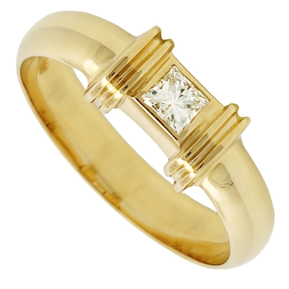 Tiffany & Co. 1P Diamond Stacking Ring, approx. 1 diamond, 18K Yellow Gold, 4.2g, Women's Ring: --- Catalog ---Category: SizeWidth: 3.8mm / 0.15''Weight: 4.2g / 0.14oz.JP Size: 11US Size: 6Category: DesignType: Band ringStone: DiamondGender: WomenMaterial: Yellow gold (18K)Category: