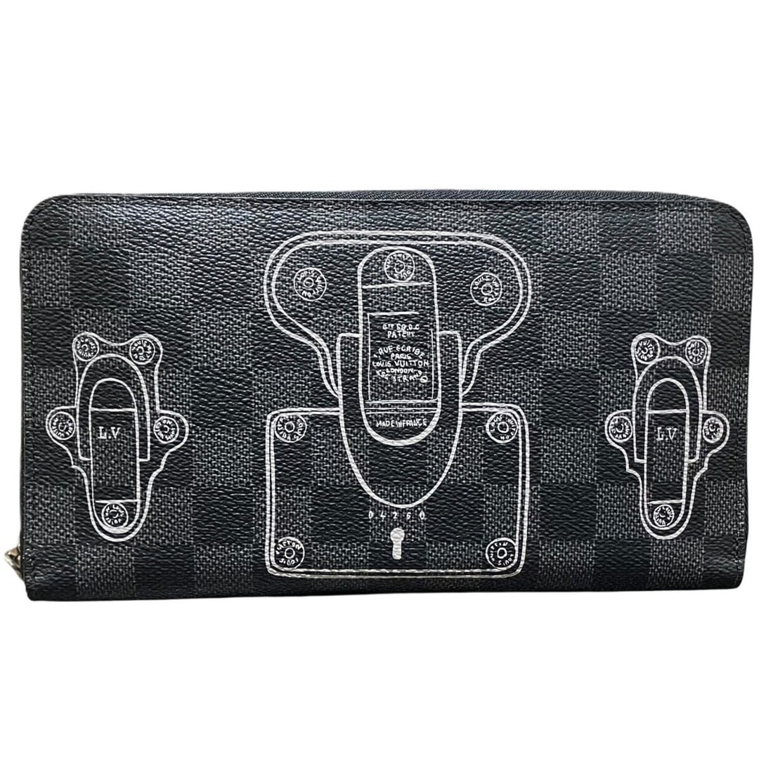Louis Vuitton Zippy Organizer Trunk & Lock Long Wallet, Damier Graphite/Damier Canvas, N63182 (1 of 10)