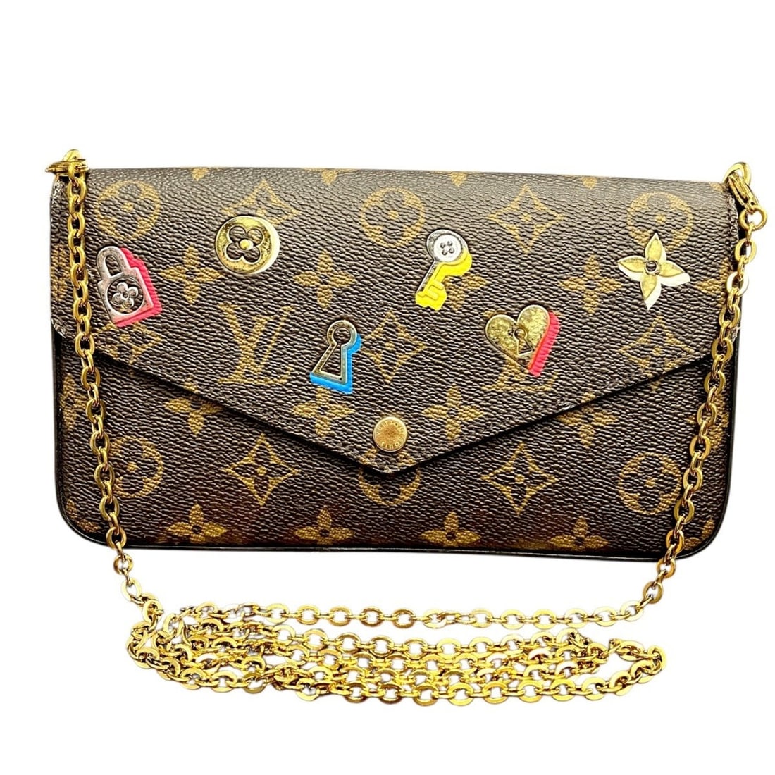 Louis Vuitton Pochette Felice Shoulder Bag, Monogram Love Lock, Canvas, M63999 (1 of 18)