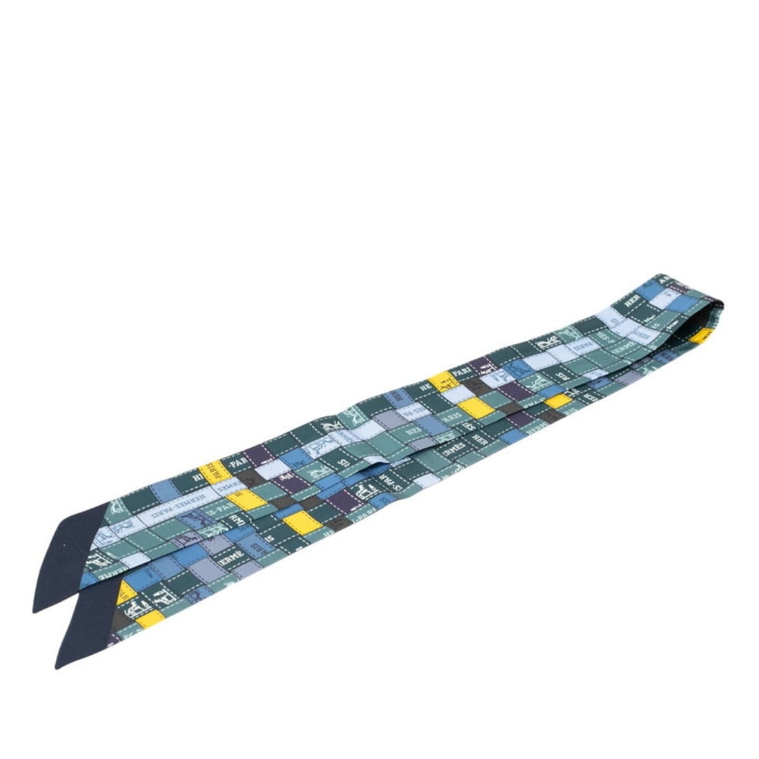 Hermes Twilly Bolduc au Carr Scarf Muffler Navy Blue Multicolor Silk Women's HERMES: --- Catalog ---Category: SizeSize (LxW): 85cm x 5cm / 33.46'' x 1.96''Category: DesignType: ScarfColor: Blue, Multi-color, NavyGender: WomenMaterial: Silk Category: GeneralBrand: Hermes--- Item List