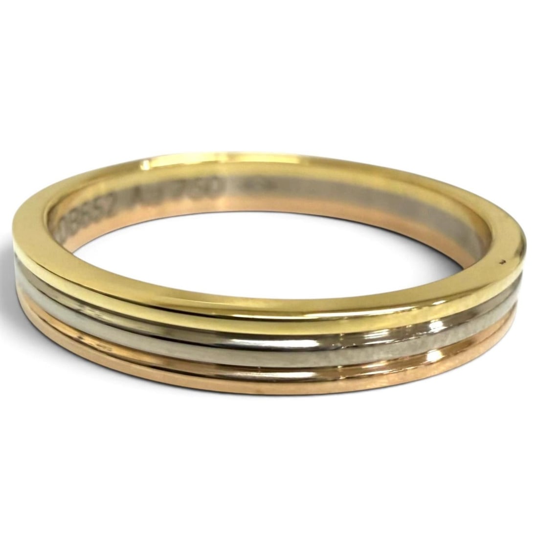 Cartier Vendôme Louis Wedding Ring AU750 LDB652, Yellow Gold, White Pink Size 48 (Weight 2.4g),: --- Catalog ---Category: SizeUS Size: 4.5Brand Size: 48Category: DesignType: Band ringColor: Pink gold, White gold, Yellow goldGender: WomenMaterial: Pink gold (18K), White gold (18K), Yellow gold (18