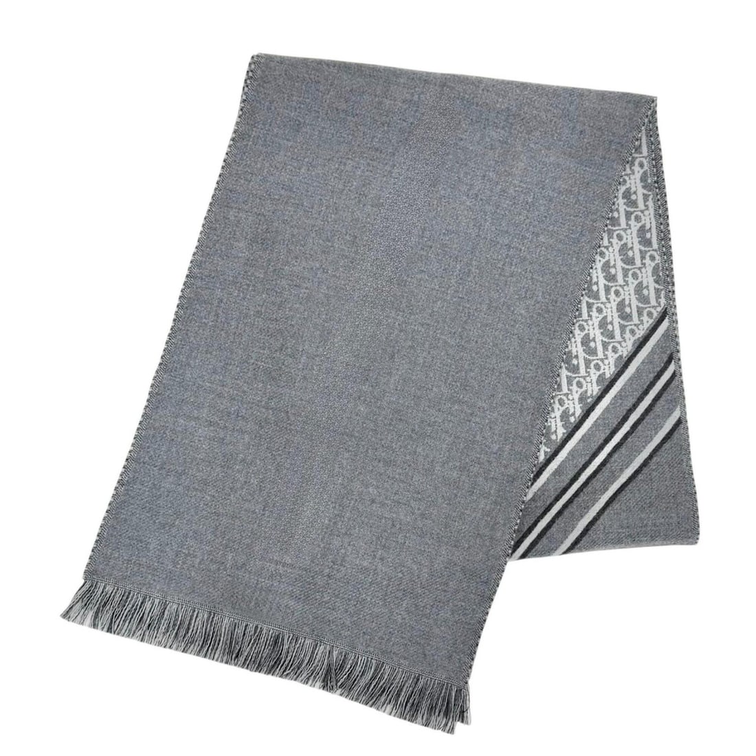 DIOR Homme 18E0005A0479 Trotter 100% Wool Fringe Long Stole Scarf, Gray, Made in Italy, Authentic,: --- Catalog ---Category: SizeSize (LxW): 1.9m x 33.5cm / 74.8'' x 13.18''Category: DesignType: StoleColor: GrayGender: WomenMaterial: Wool Category: GeneralMPN: 18E0005A0479Brand: Dior HommeCountry