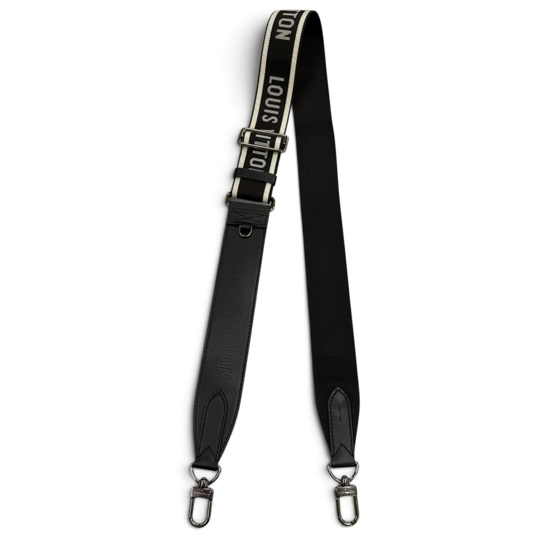 LOUIS VUITTON J02496 Fabric Leather Logo Shoulder Strap Black Silver Hardware Made in France Men's: --- Catalog ---Category: SizeSize (HxWxD): 129cm x 5cm / 50.78'' x 1.96''Category: DesignType: StrapColor: BlackGender: MenMaterial: LeatherCategory: GeneralMPN: J02496Brand: Louis VuittonCountry of O