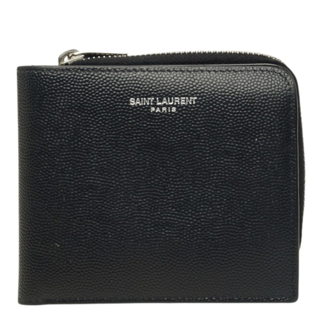 Saint Laurent East West Zip Wallet, Bi-fold Compact 556268, Black Leather, Women's, SAINT LAURENT (1 of 16)