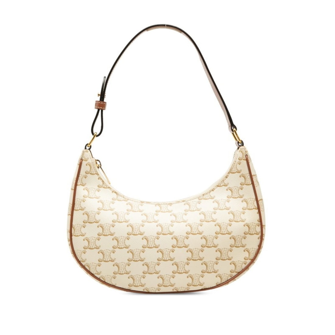 Celine Triomphe Ava One-Shoulder Bag Handbag White Brown Leather Women's CELINE (1 of 15)