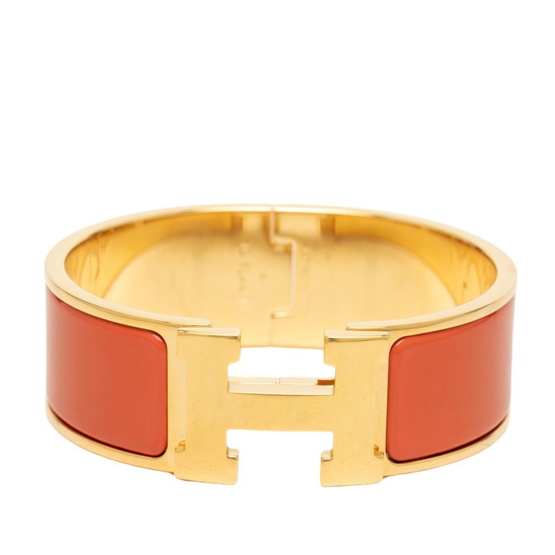 Hermes Clic Clac H PM Bracelet, Gold Orange Plated Enamel, Women's HERMES: --- Catalog ---Category: SizeLength: 19cm / 7.48''Category: DesignType: Charm braceletColor: Gold orangeGender: WomenMaterial: EnamelCategory: GeneralBrand: Hermes--- Item List ---Section: ConditionRa