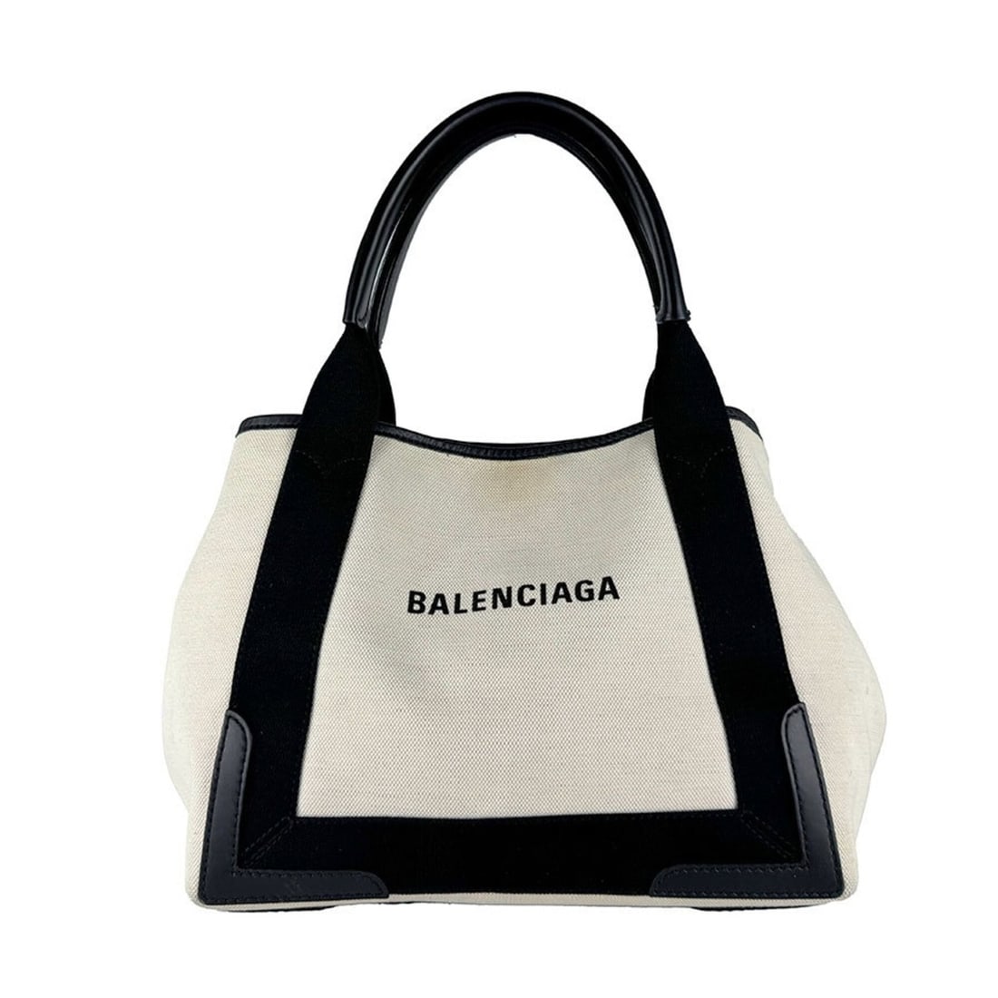 Balenciaga BALENCIAGA handbag, Navy Cabas S, canvas and leather, ivory black, women's, 339933 z10764: --- Catalog ---Category: SizeSize (HxWxD): 23cm x 35cm x 17cm / 9.05'' x 13.77'' x 6.69''Category: DesignType: HandbagColor: Black, IvoryGender: WomenMaterial: Canvas , Leather Category: GeneralMPN: 3
