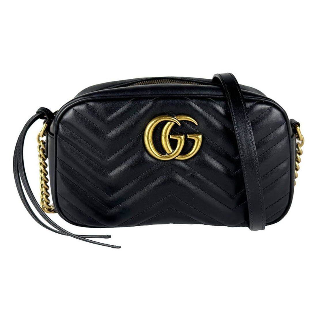 Gucci GG Marmont Leather Shoulder Bag, Black, Women's, 447632 z10752: --- Catalog ---Category: SizeSize (HxWxD): 14cm x 24cm x 7cm / 5.51'' x 9.44'' x 2.75''Category: DesignType: Shoulder bagColor: BlackGender: WomenMaterial: Leather Category: GeneralMPN: 447632Brand: