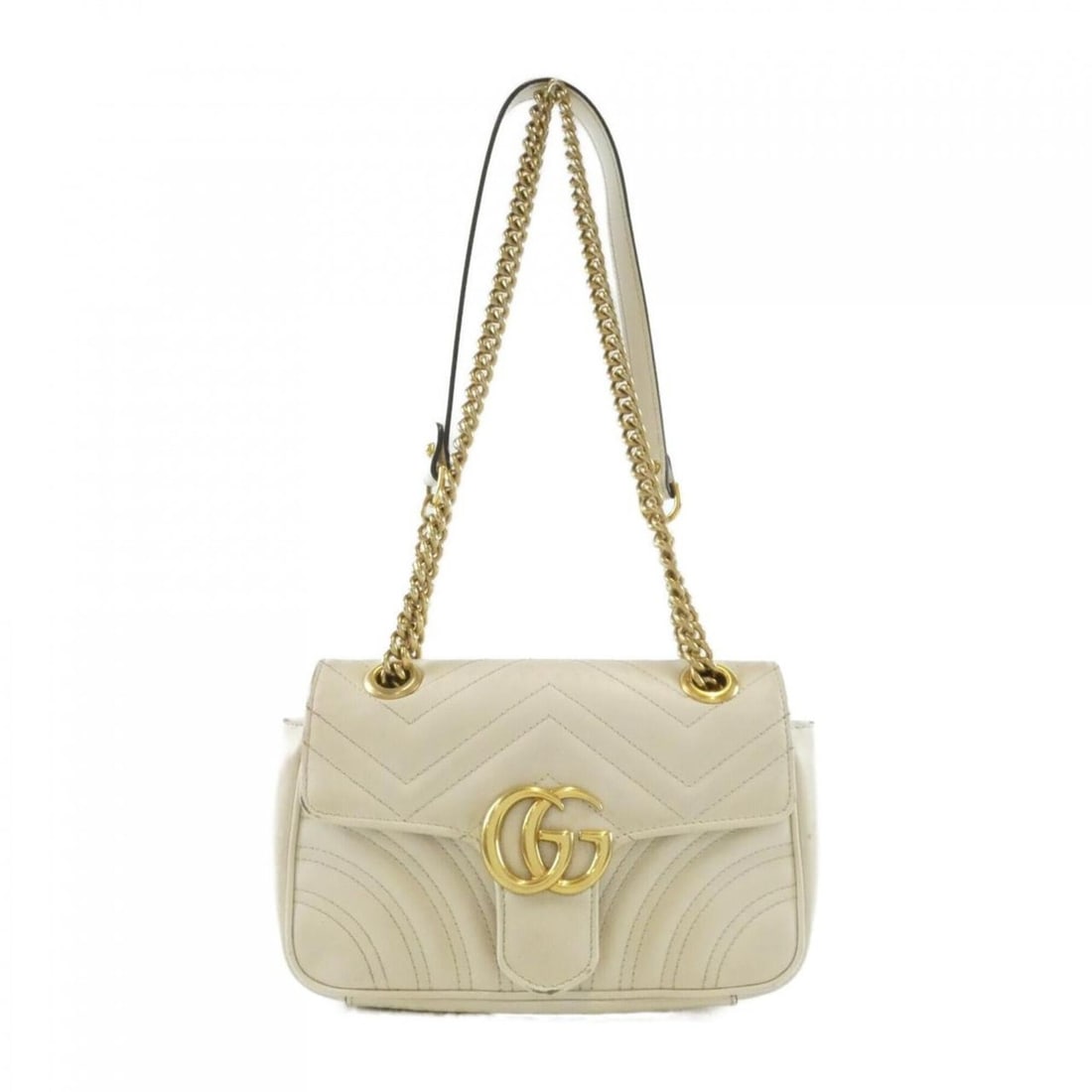 Gucci GG Marmont 446744 DTD1T Shoulder Bag: --- Catalog ---Category: SizeSize (HxWxD): 13cm x 22cm x 6cm / 5.11'' x 8.66'' x 2.36''Category: DesignType: Shoulder bagColor: WhiteGender: Women,MenMaterial: Leather Hardware Color: GoldCategory: Ge