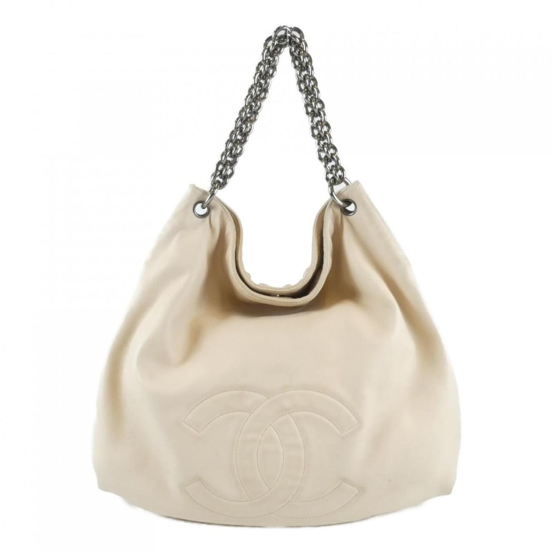 Chanel shoulder bag: --- Catalog ---Category: SizeSize (HxWxD): 41cm x 45cm x 1cm / 16.14'' x 17.71'' x 0.39''Category: DesignType: Shoulder bagColor: BeigeGender: WomenMaterial: Leather Hardware Color: SilverLeather/Fur
