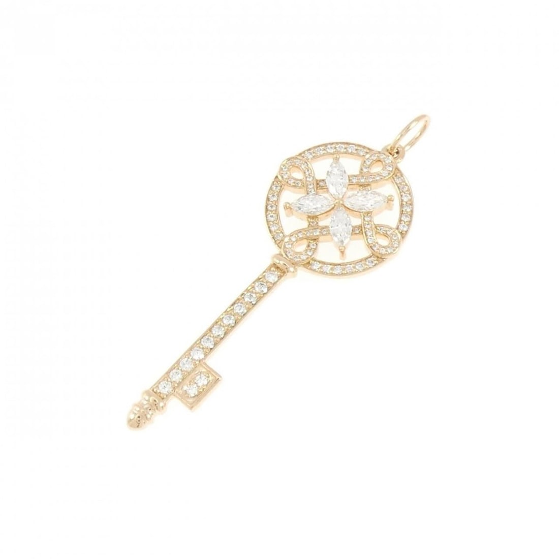 Tiffany Victoria Round Key Pendant: --- Catalog ---Category: SizePendant Size: 43.7mm x 15.1mm / 1.72'' x 0.59''Category: DesignStone: DiamondGender: WomenMaterial: Pink gold (18K)Necklace Type: PendantCategory: GeneralBrand: