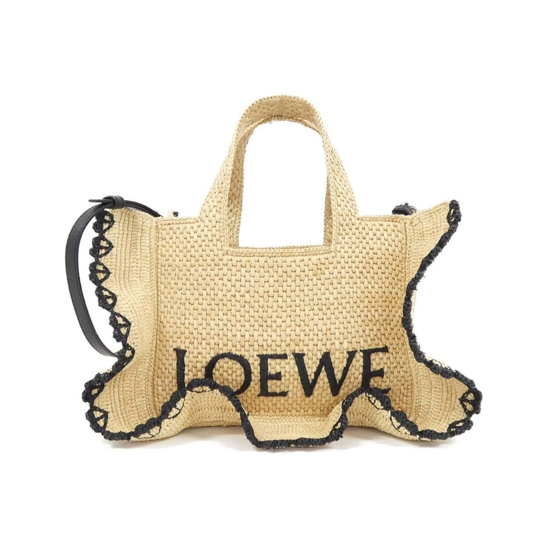 Loewe Font Tote Small ALF1B59X13 Handbag: --- Catalog ---Category: SizeSize (HxWxD): 19cm x 24cm x 11cm / 7.48'' x 9.44'' x 4.33''Category: DesignType: Handbag, Tote bagColor: BlackGender: WomenMaterial: Raffia Category: GeneralBrand: