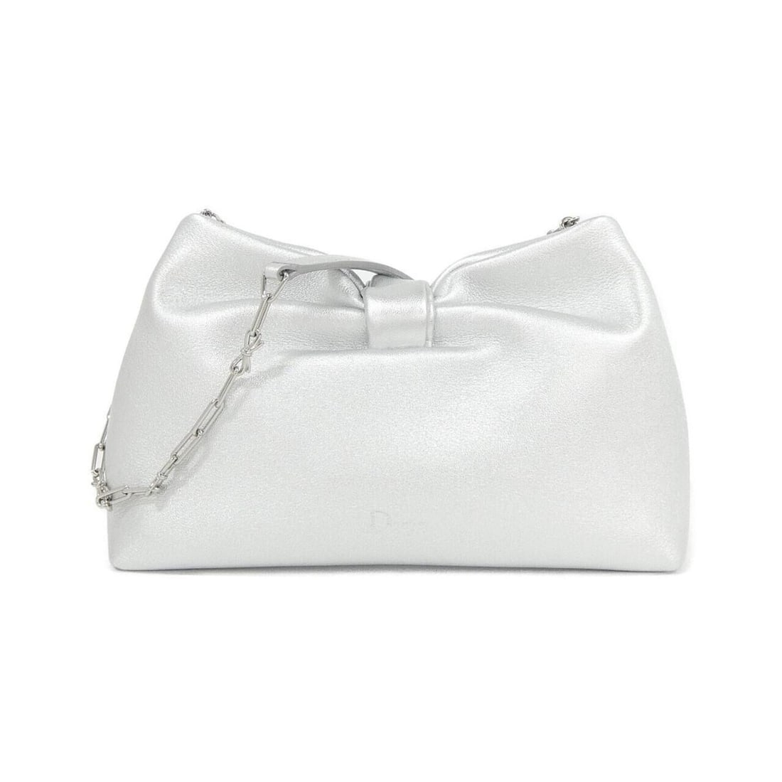 Christian Dior Bow Small M0715PUJW Clutch Bag: --- Catalog ---Category: SizeSize (HxWxD): 16cm x 24cm x 10cm / 6.29'' x 9.44'' x 3.93''Category: DesignType: Clutch bagColor: SilverGender: WomenMaterial: Leather Leather/Fur Type: LambskinCategory: 