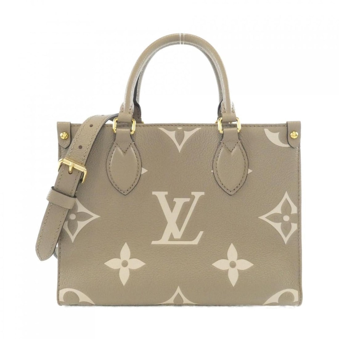 Louis Vuitton Bicolor Monogram Empreinte OnTheGo PM M45779 Handbag: --- Catalog ---Category: SizeSize (HxWxD): 19cm x 25cm x 11cm / 7.48'' x 9.84'' x 4.33''Category: DesignType: HandbagColor: Cream, TourterelleGender: WomenMaterial: Leather Hardware Color: GoldLeather
