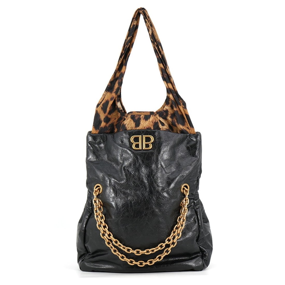 Balenciaga Chain Shoulder Bag Monaco Small Leopard Lambskin Nylon 791847 BALENCIAGA Tote Black: --- Catalog ---Category: SizeSize (HxWxD): 20cm x 28cm x 10cm / 7.87'' x 11.02'' x 3.93''Category: DesignType: Handbag, Shoulder bag, Tote bagColor: Black, BrownGender: WomenMaterial: Leather , Nylon 