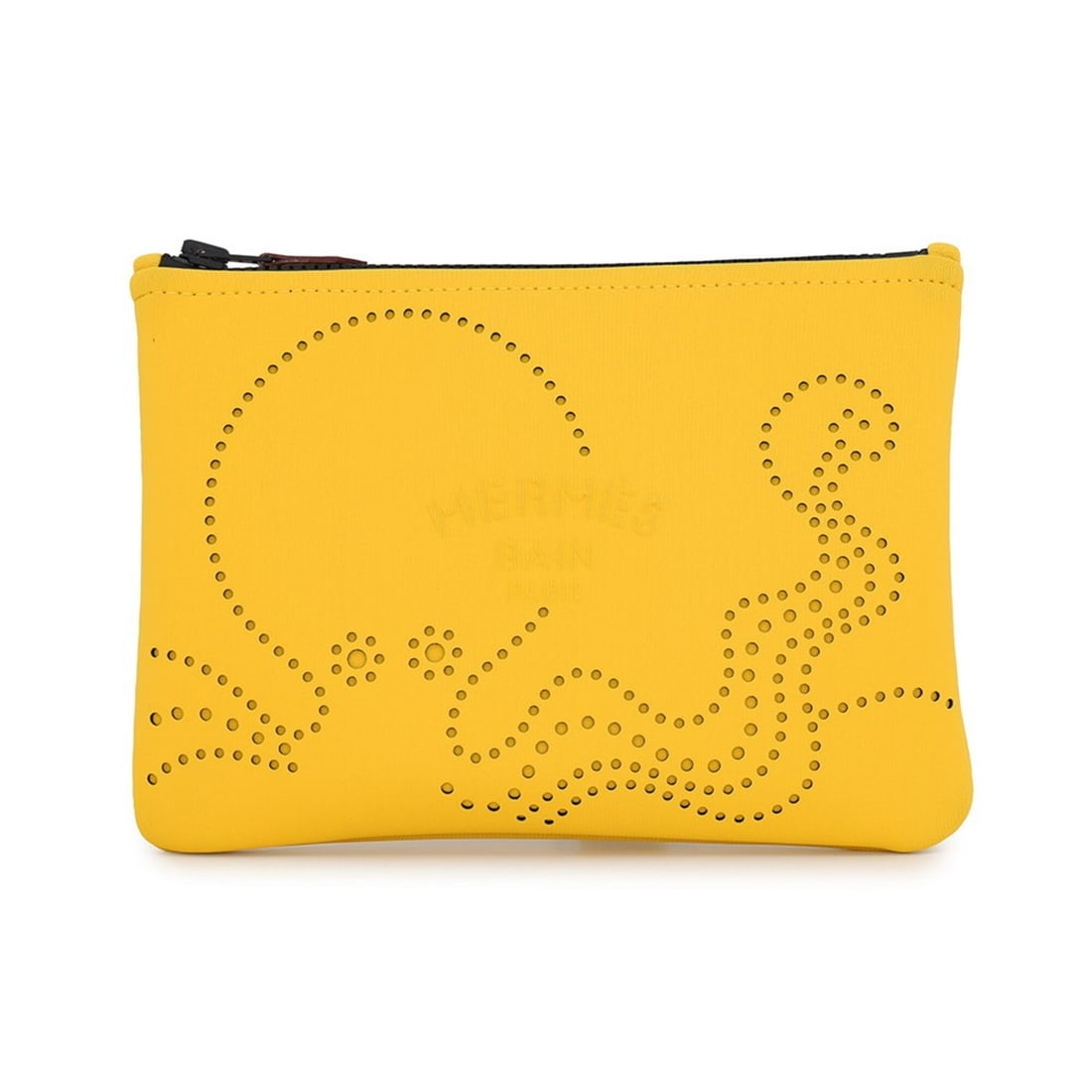 Hermes handbag pouch Neo Bain Poulpe Fiction PM Octopus Banana Black hardware HERMES: --- Catalog ---Category: SizeSize (HxWxD): 15cm x 21.5cm / 5.9'' x 8.46''Category: DesignType: Handbag, PouchGender: WomenMaterial: Polyamide Category: GeneralBrand: HermesCountry of Origin: France---