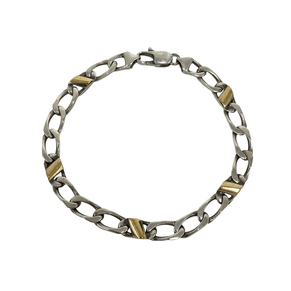 TIFFANY&Co. Tiffany Figaro Bracelet, Sterling Silver 925, 18K Yellow Gold, Accessory, Silver, Item: --- Catalog ---Category: SizeLength: 18.5cm / 7.28''Category: DesignType: Charm braceletColor: Gold, SilverGender: WomenMaterial: Silver 925, Yellow gold (18K)Category: GeneralBrand: Tiffany--- Item L