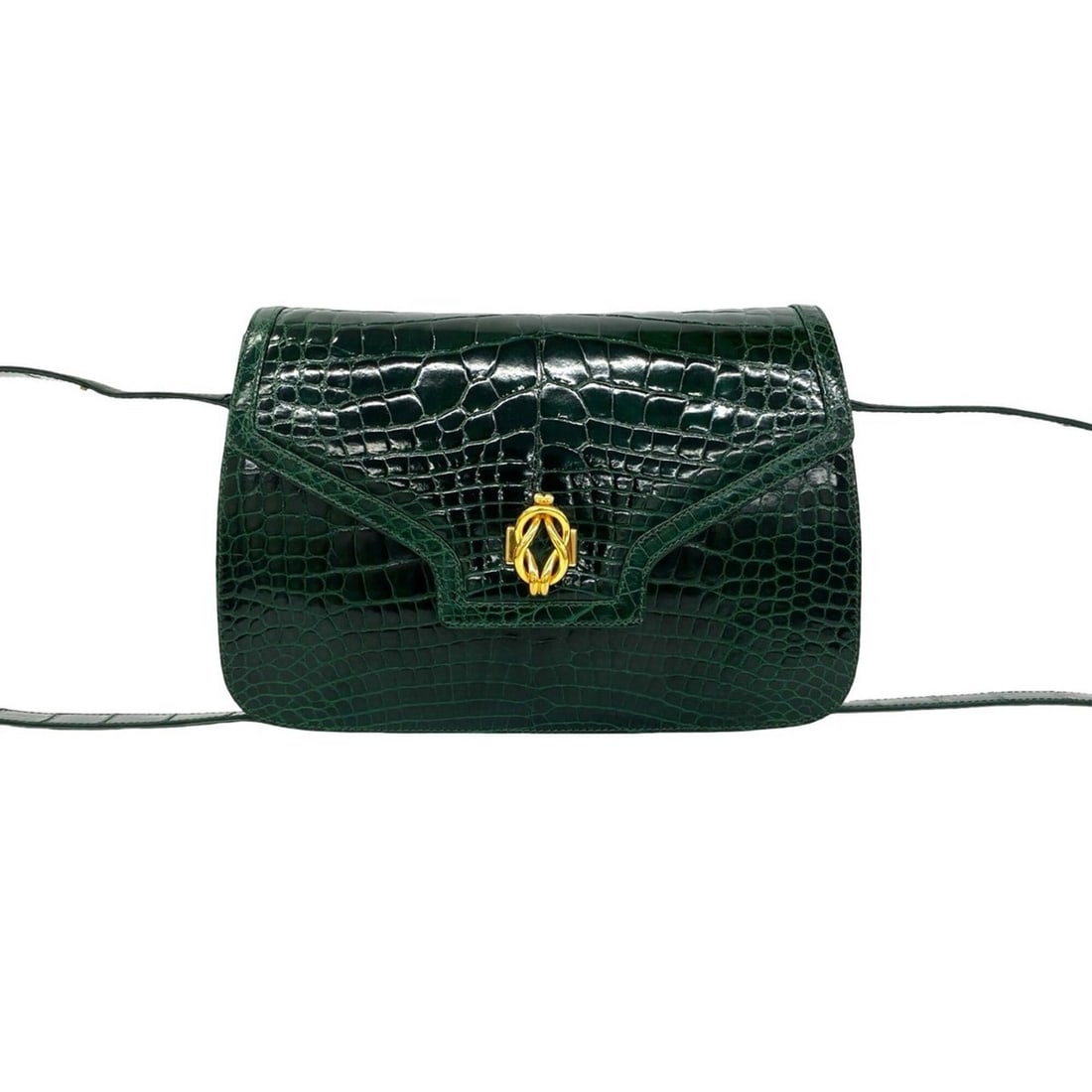 GUCCI Vintage Leather Semi-One Shoulder Bag Mini Tote Bag, Green, 32533 (1 of 20)