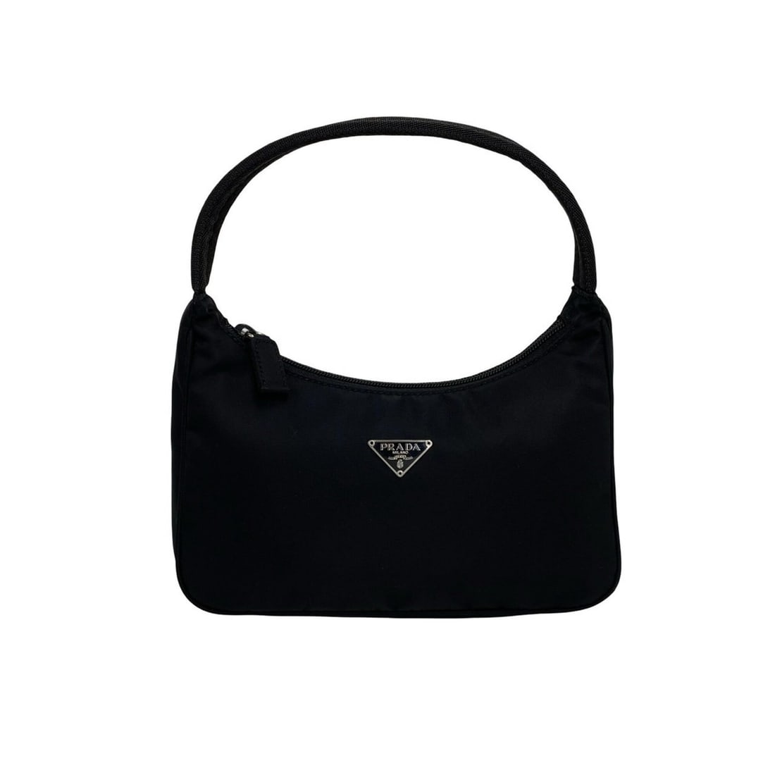 PRADA Prada Triangle Logo Plate Hardware Tessuto Nylon Mini Handbag Pouch Black 47804 (1 of 19)