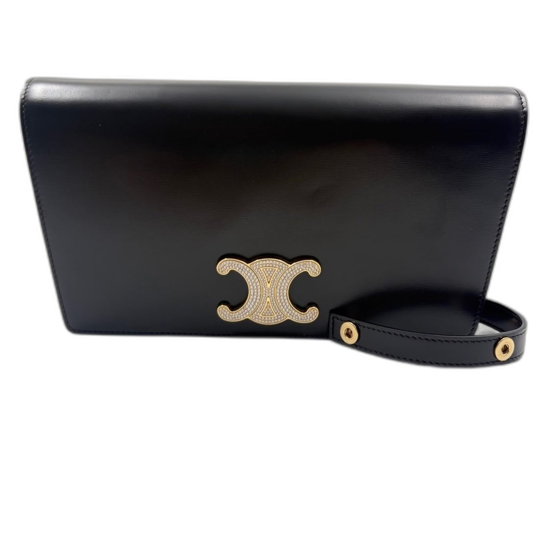 CELINE Triomphe Clutch Bag, Black: --- Catalog ---Category: SizeSize (HxWxD): 14cm x 26cm x 6cm / 5.51'' x 10.23'' x 2.36''Category: DesignType: Clutch bagColor: BlackGender: WomenCategory: GeneralBrand: Celine--- Item List ---Section: