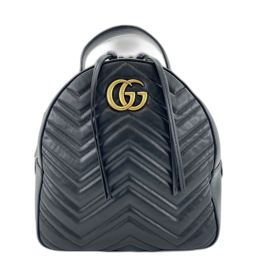 GUCCI GG Marmont Backpack, Black: --- Catalog ---Category: SizeSize (HxWxD): 24cm x 25cm x 13cm / 9.44'' x 9.84'' x 5.11''Category: DesignType: BackpackColor: BlackGender: WomenCategory: GeneralBrand: Gucci--- Item List ---Section: